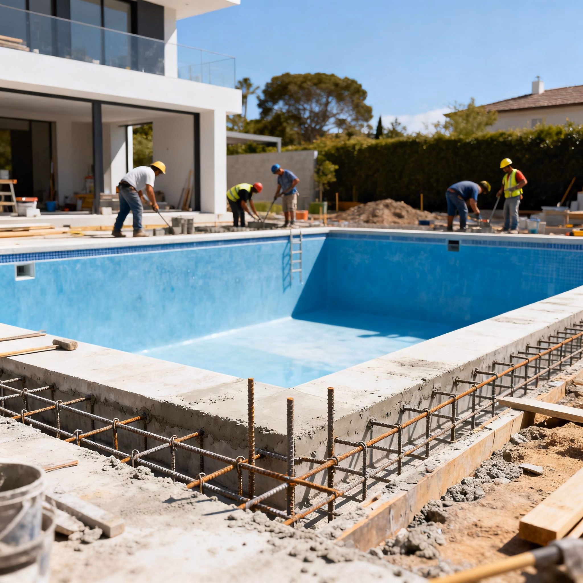 Construcción de alberca nueva en Monterrey
