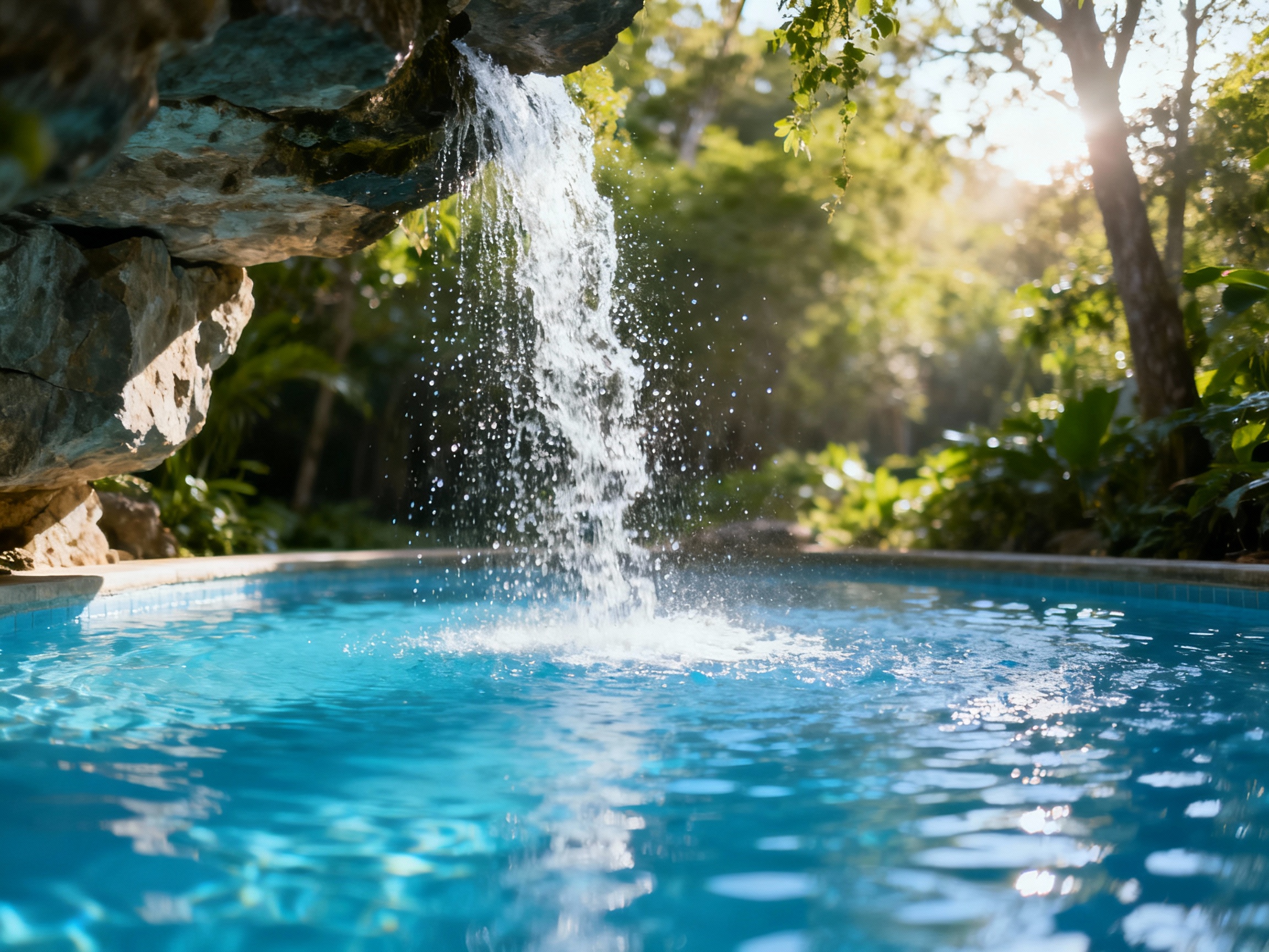 Albercas con cascadas decorativas